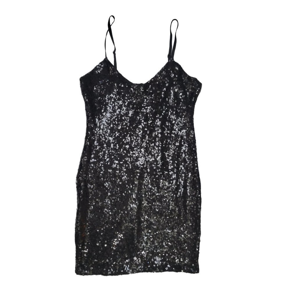 NWT CBR Black Sequins Mini Dress - Size Medium
